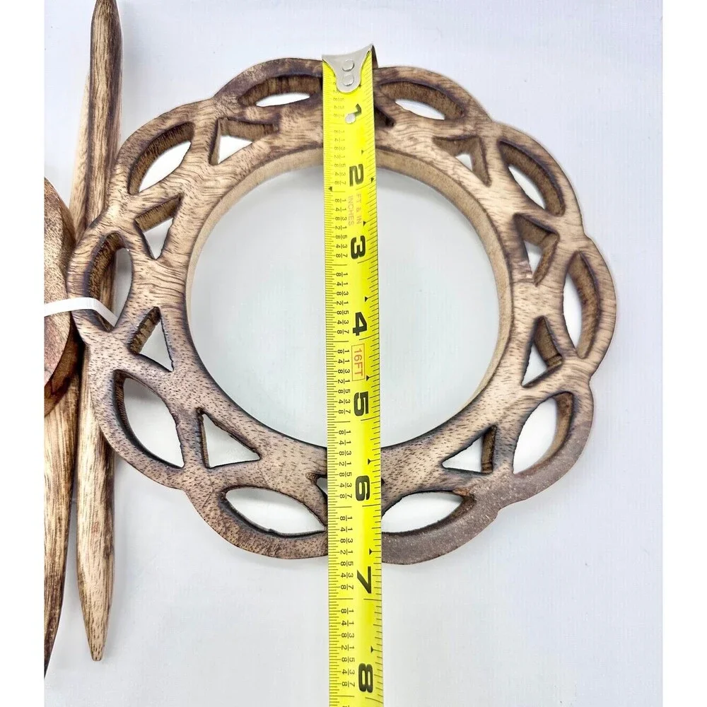 New Carved Wooden Curtain Brooch Tieback, with a matching stick pin